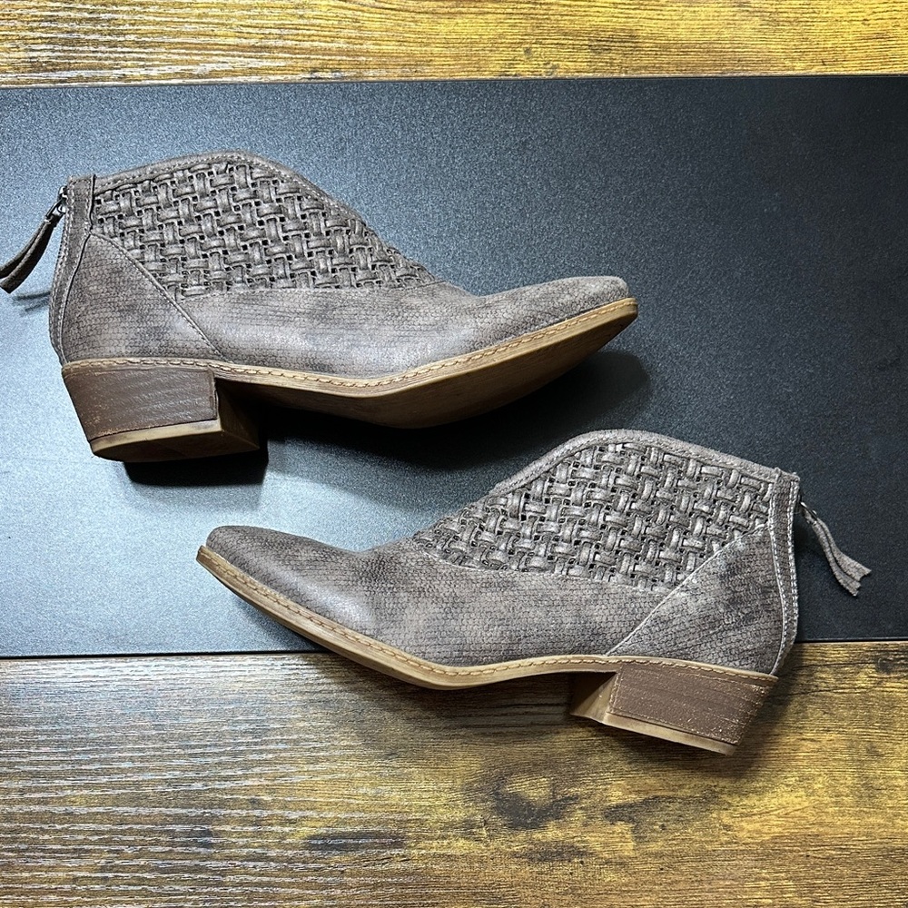 Not Rated Woven Ankle Booties - Brown